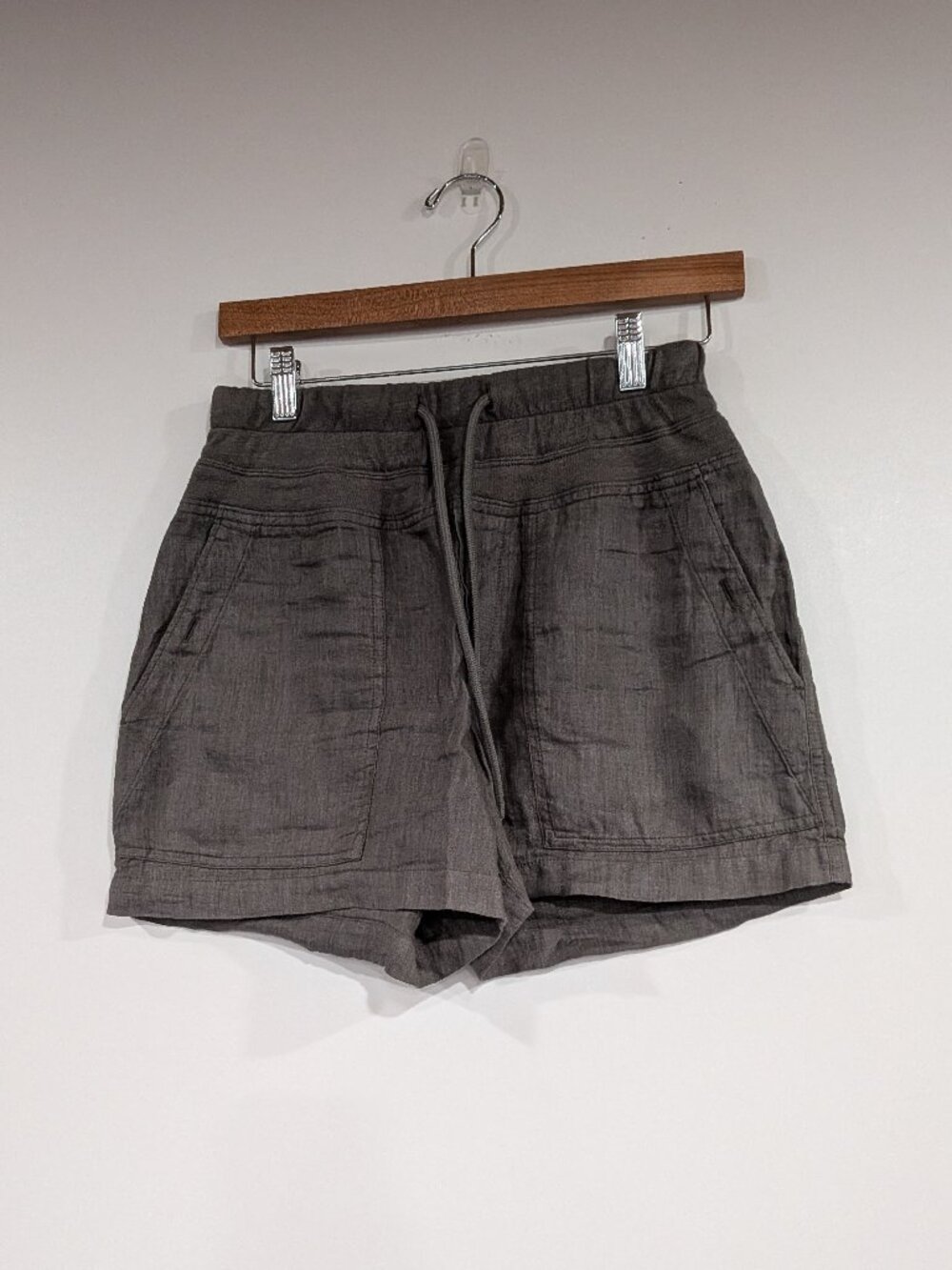 James Perse 100% Linen Cargo Shorts Dark Grey Size 0 Size XS